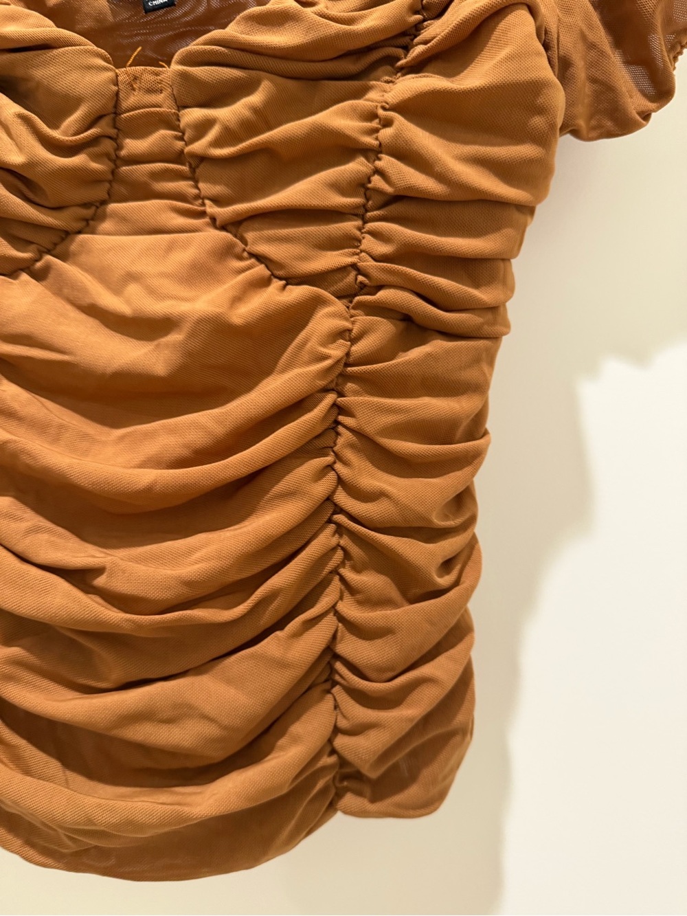 Lulu's Rust Ruched Sweetheart Top - Picture 5 of 7